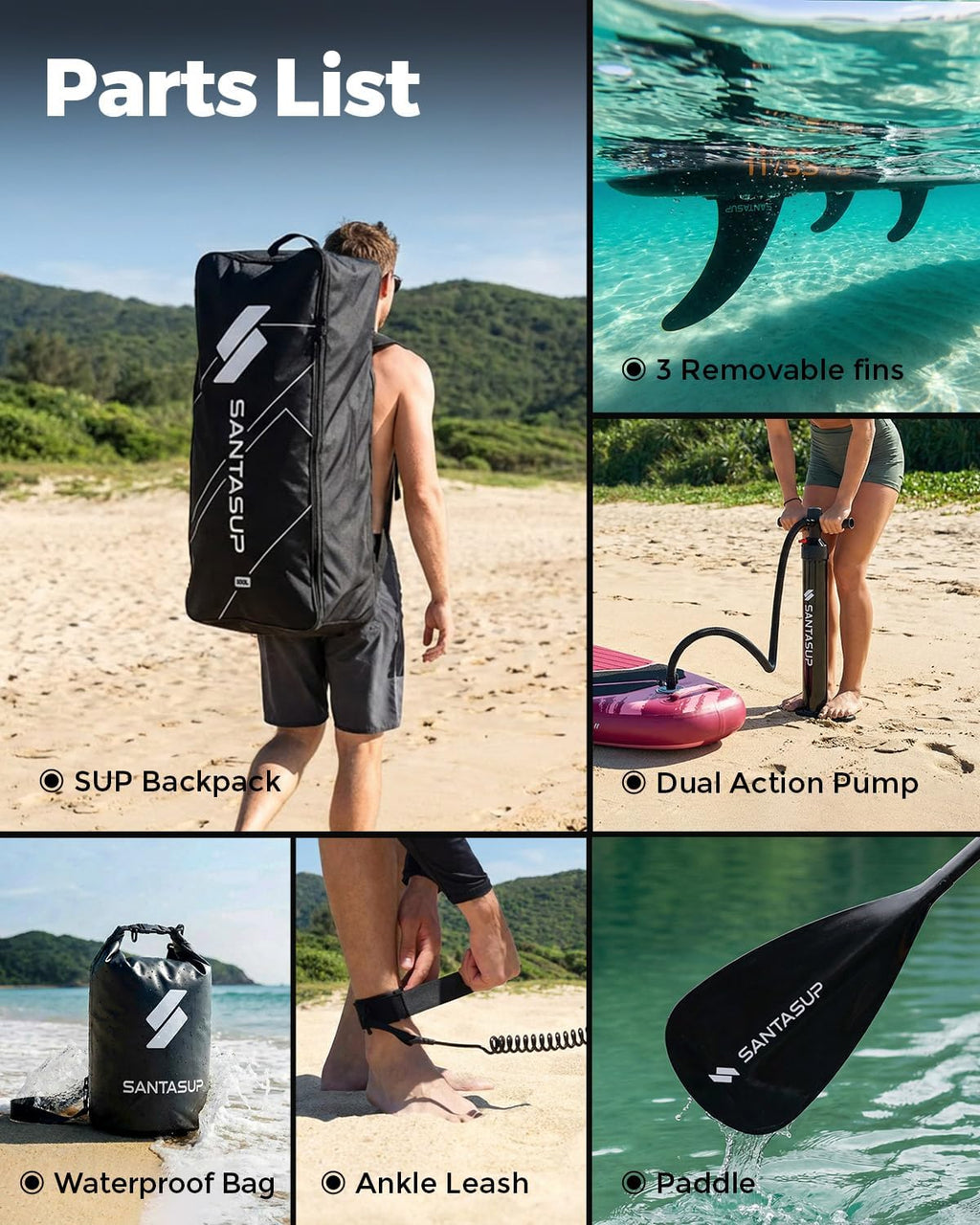 Inflatable Stand Up Paddle Board with SUP Accessories, Anti-Slip EVA Deck, 10'6'/11' Wide Stance Board, Sup Board for Adults & Youth of All Skill Levels Backpack