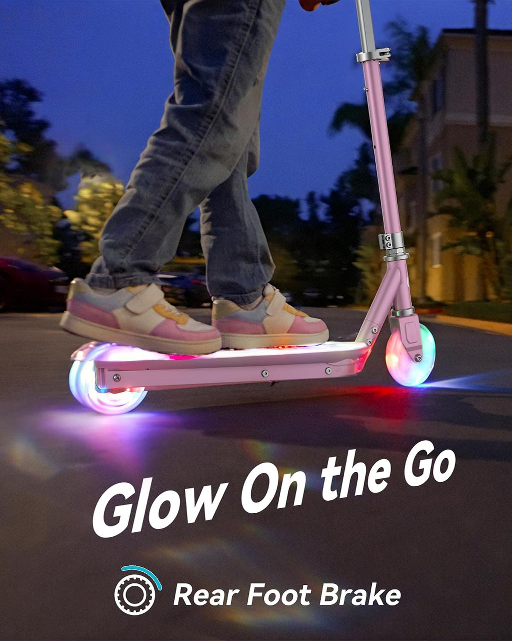 Gyroor KS2 Kids Electric Scooter – 5 MPH Safe Speed, Foot Sensor Start, LED Lights, Adjustable Handlebar, 2 Hr Fast Charge, UL2272 Certified, Ages 6–12, 121 lb Max Load