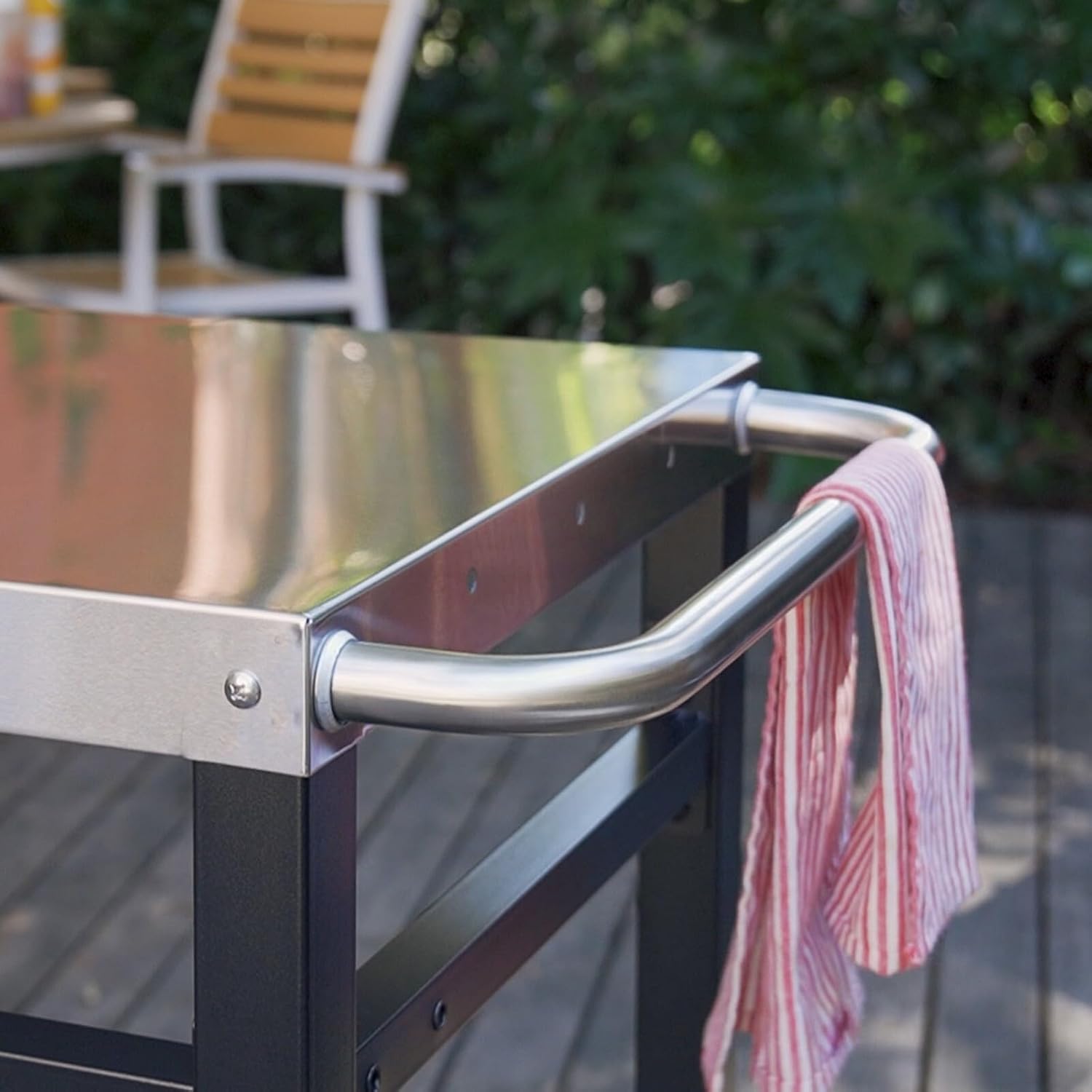 Kitchen Cart with Wheels Outdoor BBQ Grill Food Prep Worktable