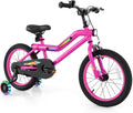 BABY JOY Lighted Kids Bike, 16 18 Inch Children Bicycle with 7-Mode LED Lighted Frame, Headlight, Flash Training Wheels, Dual-Brake, 95% Pre-Assembled, Girls Boys Bike for 4-8 Years