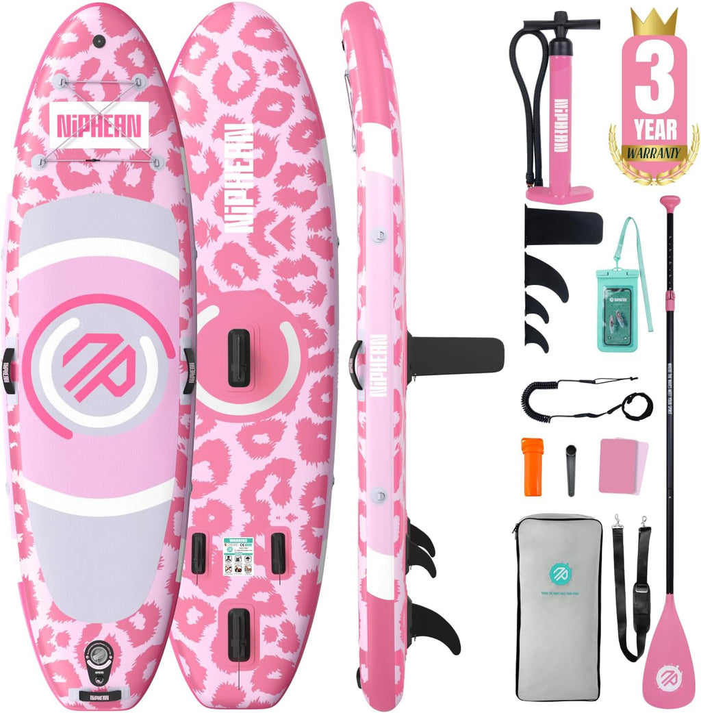 Niphean（Ultra-Light） Inflatable Paddle Board with StabilTrac Fin and Durable SUP Accessories, 10' Stand Up Paddle Boards for Adults & Youth, Versatile Yoga Paddle Board, Gift Ideas