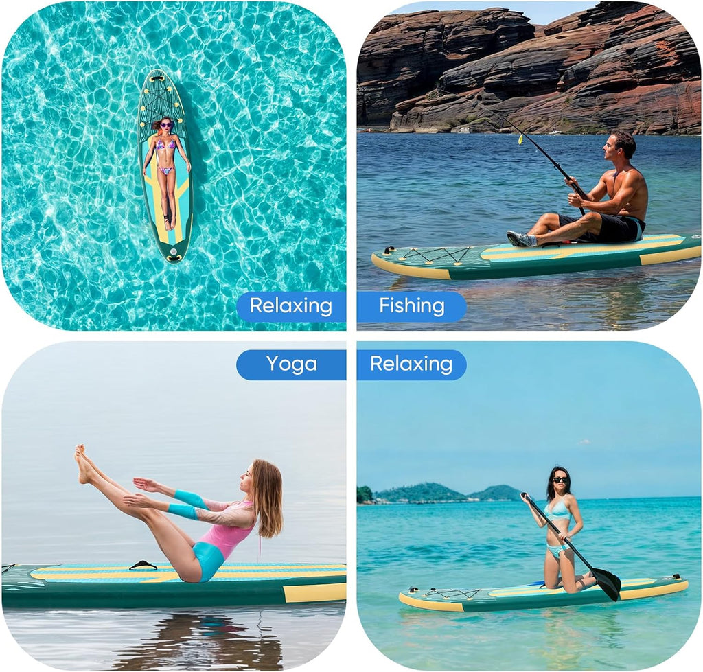 DUMOS Inflatable Stand Up Paddle Board, 10.5'×33'' Paddle Boards with Non-Slip Deck, Durable Advanced Material and Complete SUP Accessories for All Skill Levels