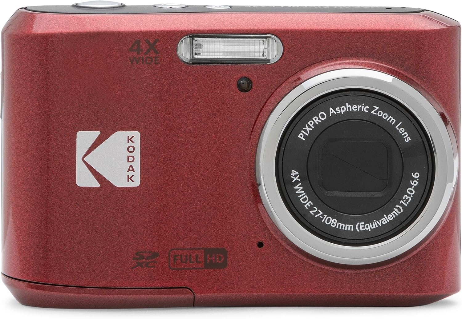 Kodak PIXPRO FZ45 16MP Digital Camera 4X Optical Zoom 27mm Wide Angle 1080P Full HD Video 2.7' LCD Camera (Red) + 64GB Card and Reader + Memory Wallet Bundle