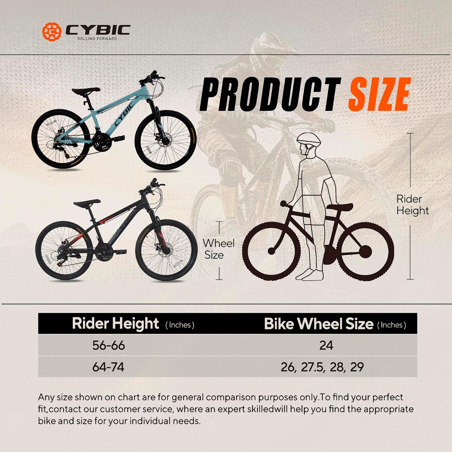 CYBIC Mountain Bike with 21-Speed, 26 Inch Aluminum Frame, Dual Disc Brake Mens and Womens Mountain Bike, Lightweight Cycling Bicycle, MTB Bicycle for Adults