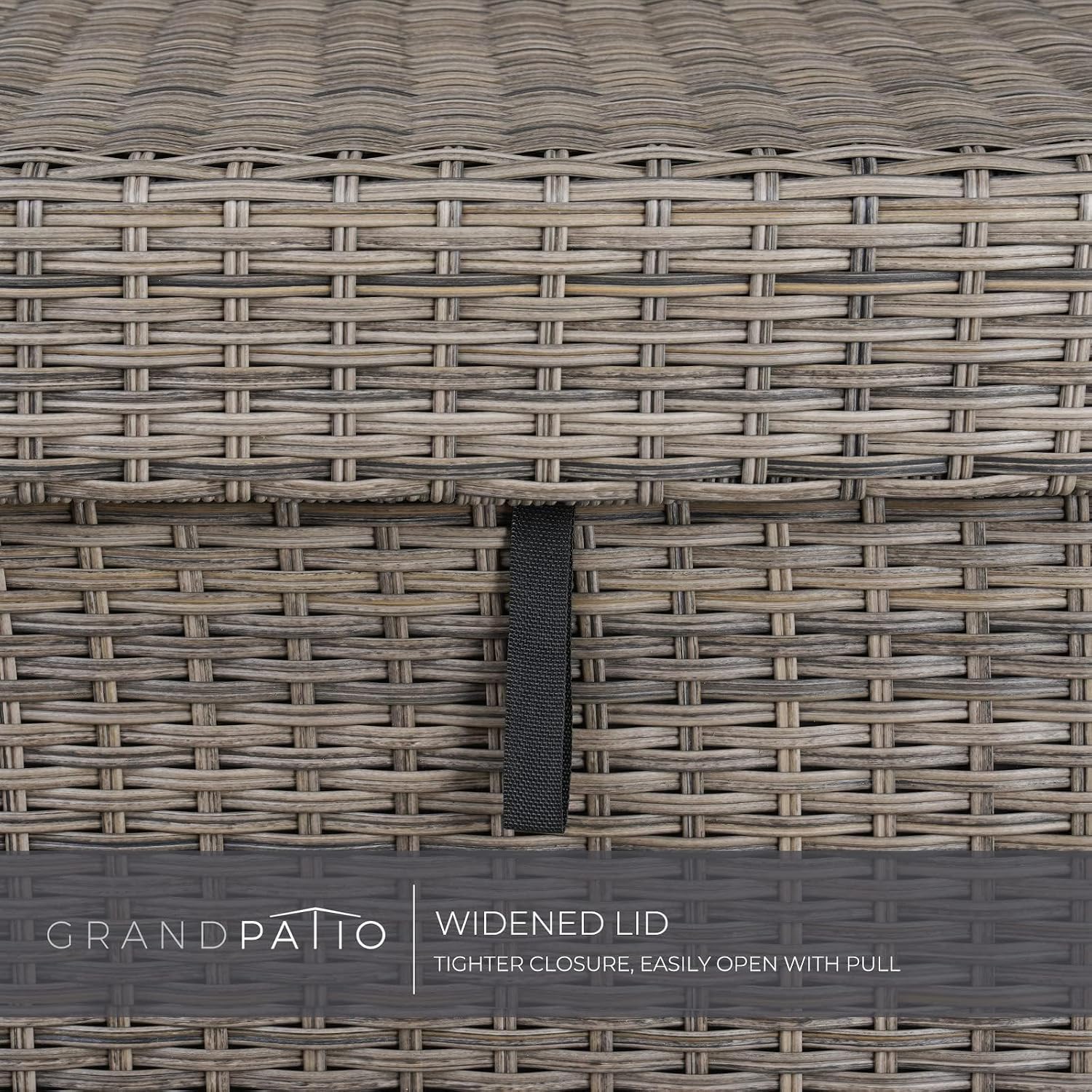Grand patio 170 Gallon Deck Storage Box Outdoor Storage Box Patio Storage Deck Box Indoor Wicker Storage Bin Patio Storage Box for Patio Furniture Cushions Garden Tools Pool Accessories, Light Brown