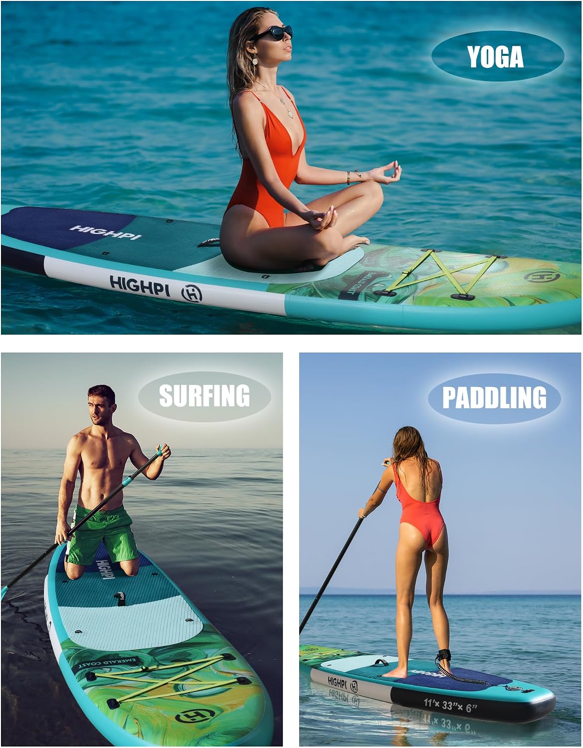 Inflatable Stand Up Paddle Board for Youth and Adults – Wide Sup with Premium Accessories, Blow Up Paddleboard for Surfing, Fishing, Yoga & More