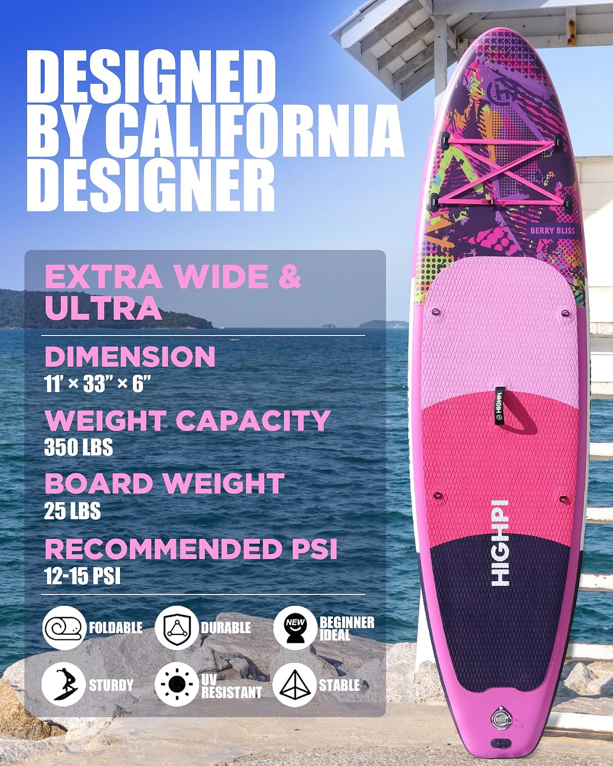 Inflatable Stand Up Paddle Board for Youth and Adults – Wide Sup with Premium Accessories, Blow Up Paddleboard for Surfing, Fishing, Yoga & More