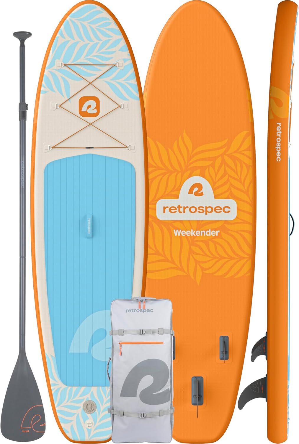 Retrospec Weekender Inflatable Stand Up Paddle Board Includes Paddle, Pump, and Accessories 10'6' Lightweight iSUP, Puncture Resistant Inflatable Paddle Board for Adults
