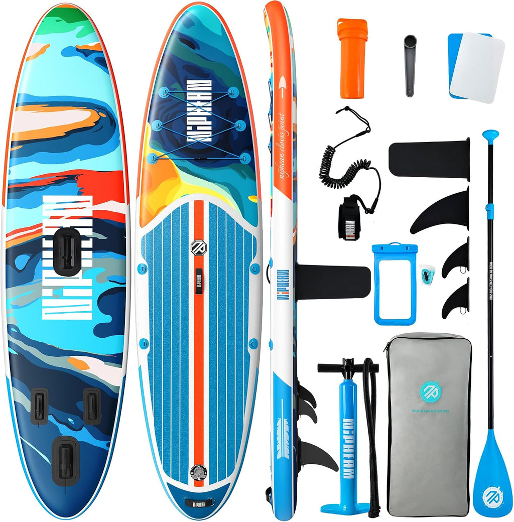 Niphean Inflatable Stand Up Paddle Board with SUP Accessories, Anti-Slip EVA Deck, 10'6'' Inflatable Paddle Boards for Adults & Youth of All Skill Levels