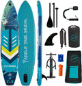 Paddle Boards for Adults, 10'6'/11'/11'6' Inflatable Paddle Board, Super Non Slip Eva, Stand Up Paddle Board with Removable Fins, Adjustable Paddle, Pump, Shoulder Strap, Leash, Standing Boat