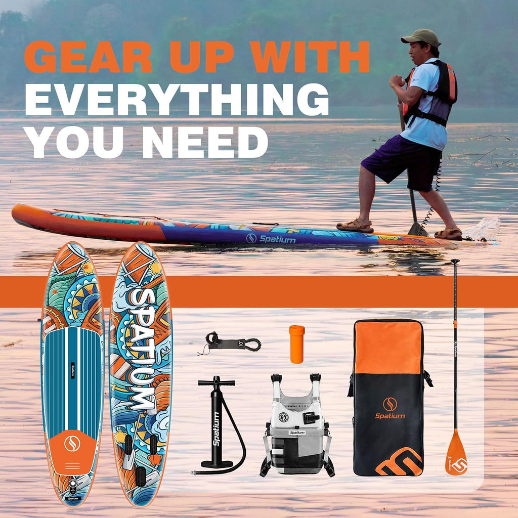 Spatium 11'5'x32' Magnetic Cup Holder Touring Paddle Board Stand Up Paddle Board for Adults,440lb Capacity SUP Board with Camera Mount for Youth & Adults of All Skill Levels