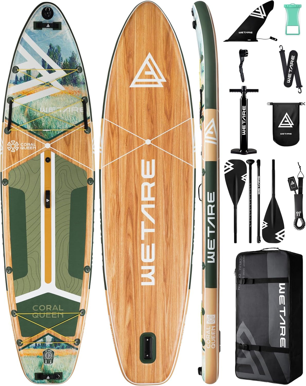 11'6'x35' Inflatable Paddle Board, 450lbs Extra Wide Stand Up Sup Board for Adults, Blow Up Paddleboard Kayak Non-Slip Stable Deck Boat for Yoga Fishing Surf