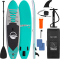 SereneLife Inflatable Stand Up Paddle Board with Premium SUP Accessories - Wide Stable Design with Non-Slip EVA Deck Pad