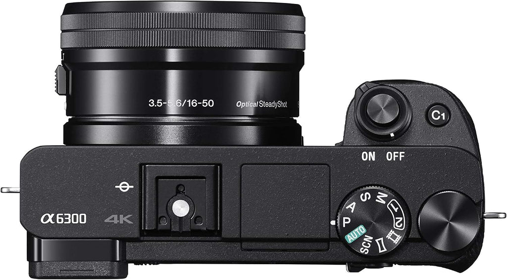 Sony Alpha a6300 Mirrorless Camera Interchangeable Lens Digital Camera with 16-50mm Power Zoom Lens - E Mount Compatible - Black (Renewed)