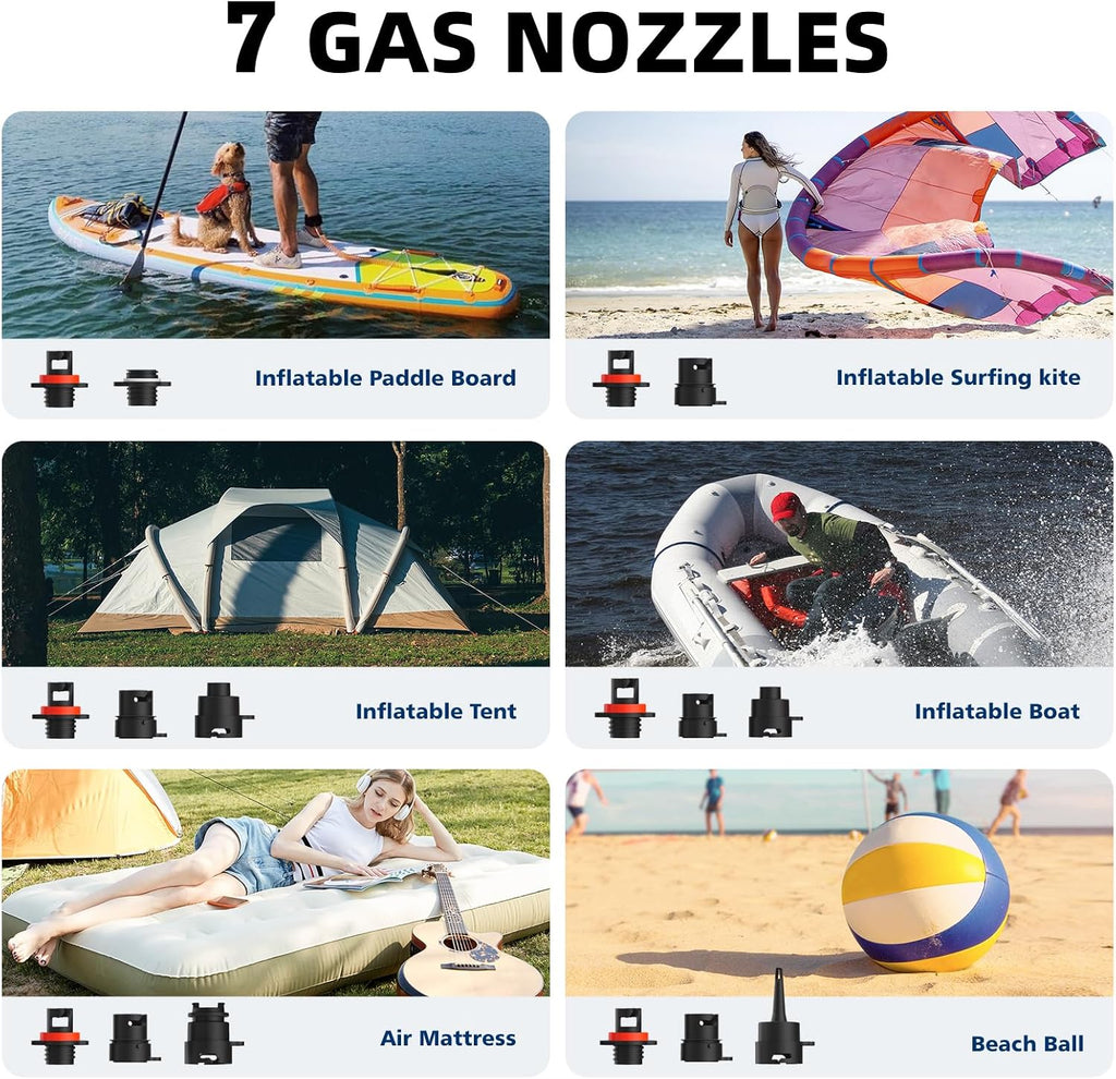 CYCPLUS 20PSI High Pressure Smart SUP Air Pump, Rechargeable Battery-Powered, Intelligent Dual Stage Inflation & Deflation, Auto-Off Air Pump for Stand Up Paddle Boards,Surfing Kite, Tent, Mattress