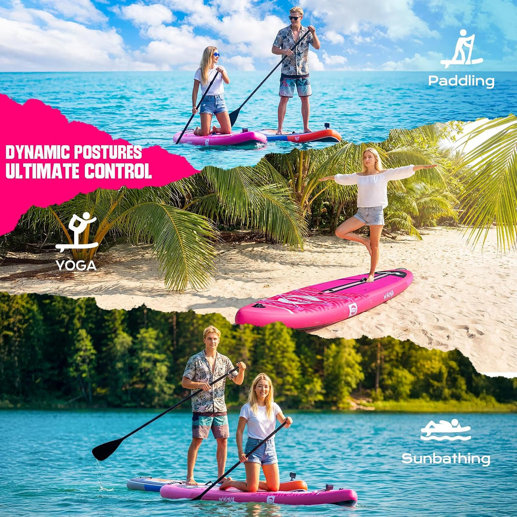 11' Inflatable Stand Up Paddle Board, 34' Extra Wide Stable iSUP for Adults & Youth, with Camera Mount & Premium Accessories, Non-Slip Deck for All Skill Levels
