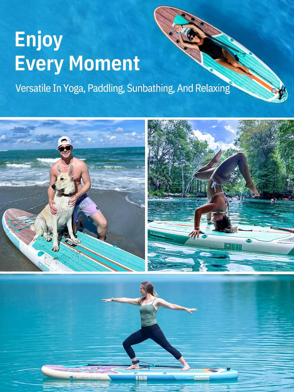 Niphean Inflatable Stand Up Paddle Board with SUP Accessories, Anti-Slip EVA Deck, 10'6'' Inflatable Paddle Boards for Adults & Youth of All Skill Levels