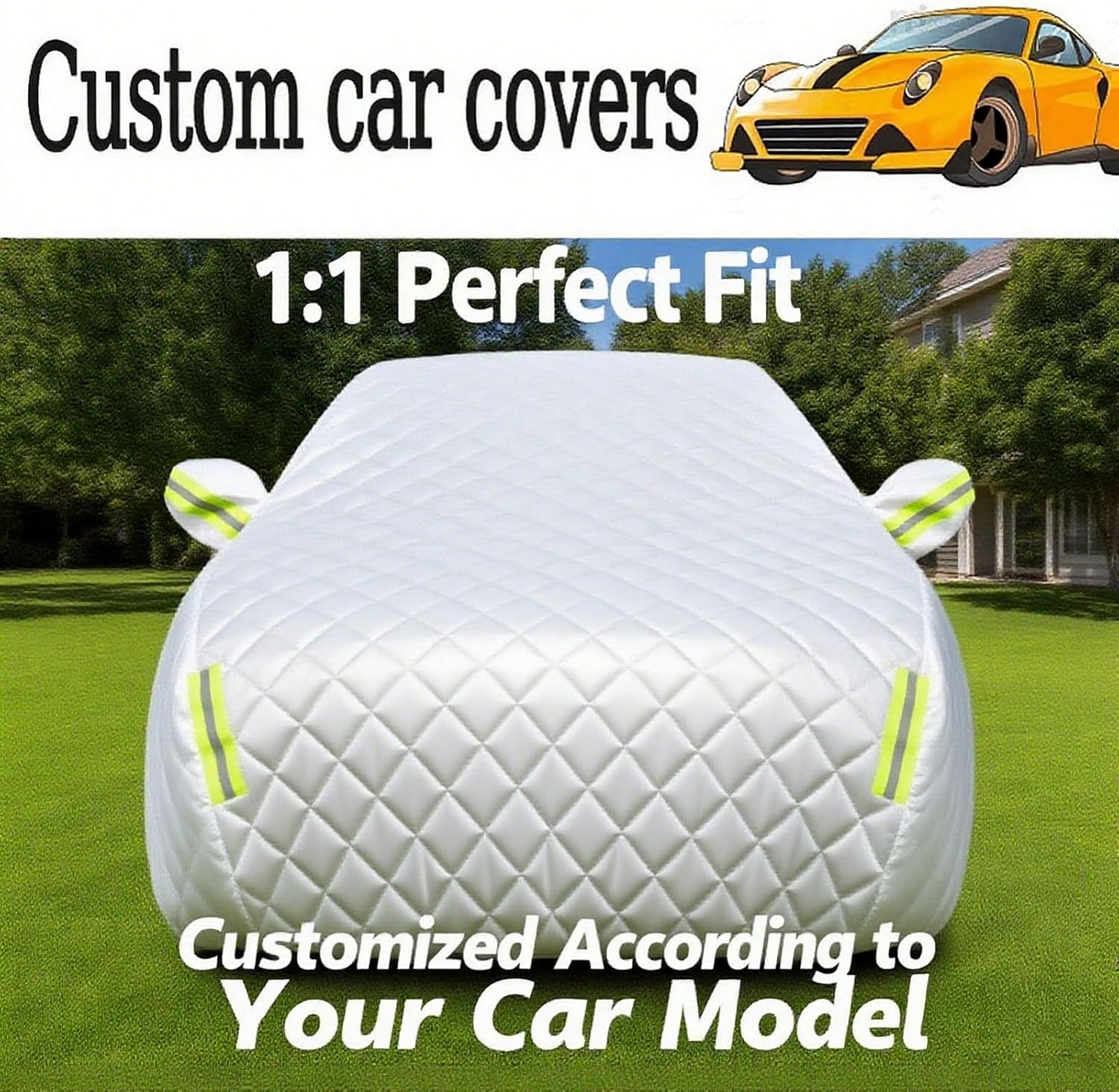 Winter Heavy Duty Car Cover for Ford Edge SEL 2023-2025– 5-Layer Waterproof All-Weather Car Cover for Hail Protection Snowproof, Windproof, UV & Sun Protection