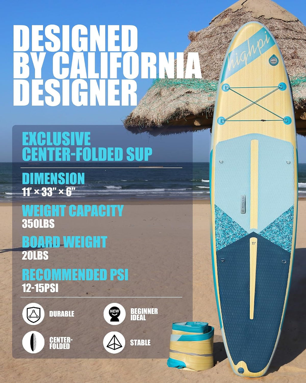 Inflatable Stand Up Paddle Board for Youth and Adults – Wide Sup with Premium Accessories, Blow Up Paddleboard for Surfing, Fishing, Yoga & More