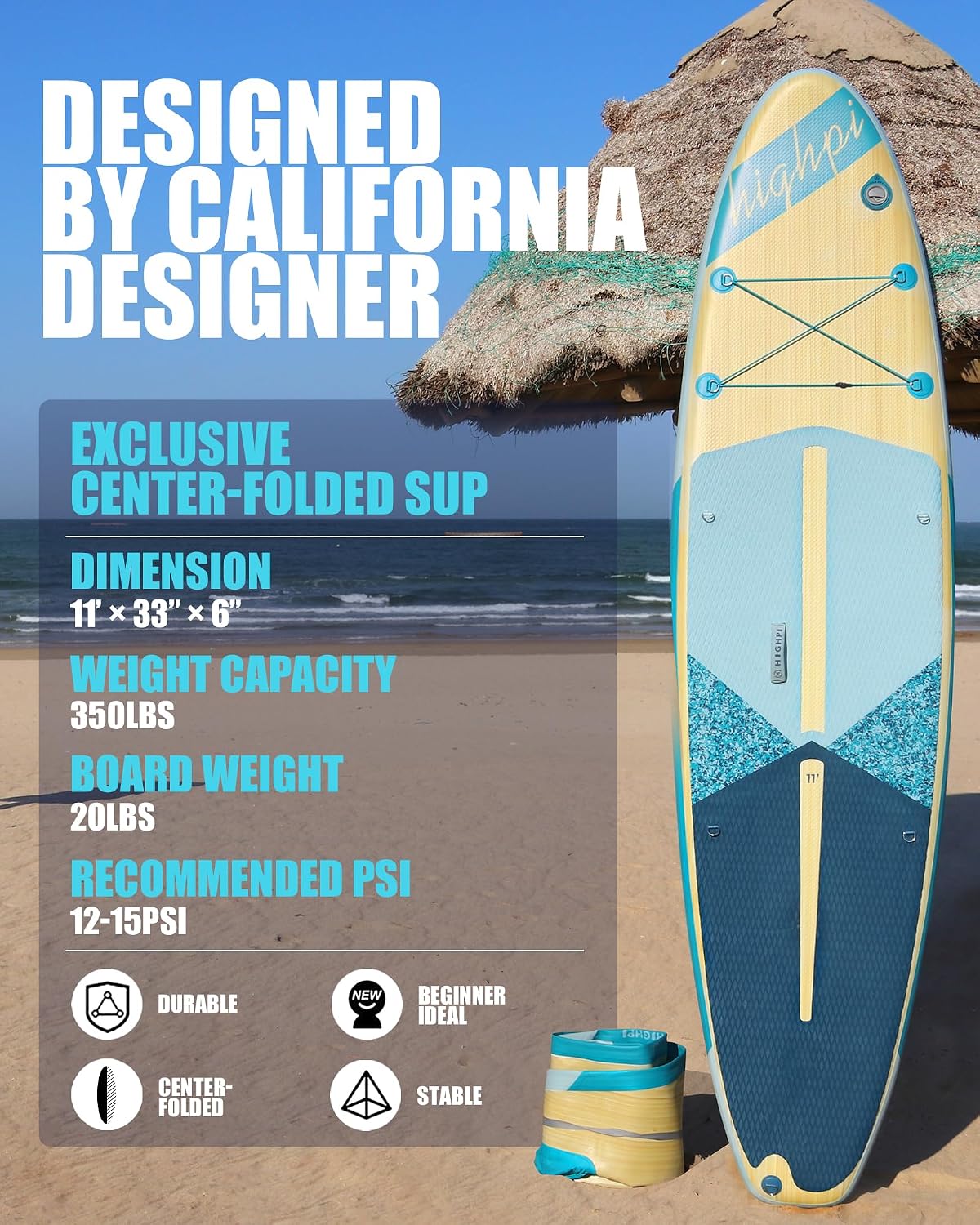 Inflatable Stand Up Paddle Board for Youth and Adults – Wide Sup with Premium Accessories, Blow Up Paddleboard for Surfing, Fishing, Yoga & More