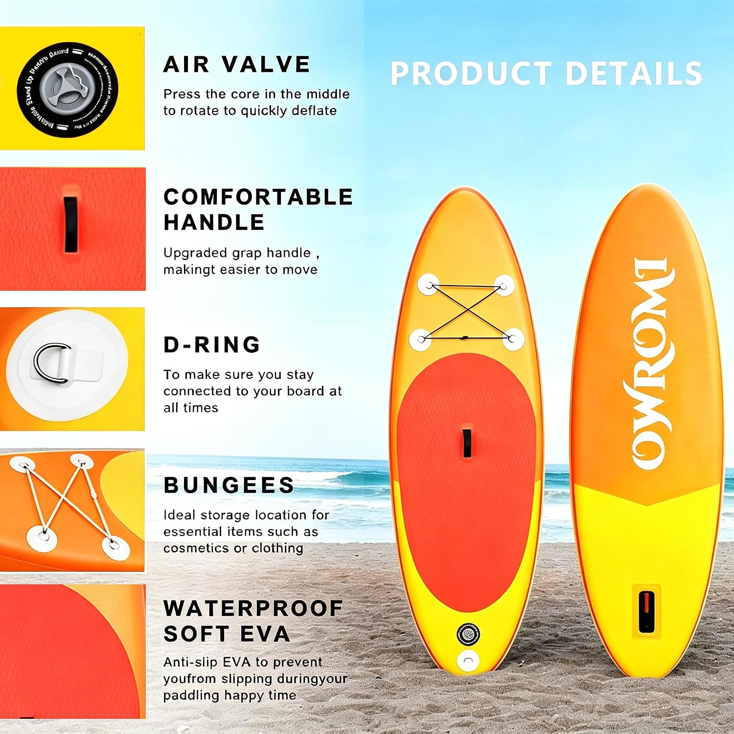 Kids Stand Up Paddle Board with Inflatable SUP Accessories, Non-Slip Comfort Deck Inflatable Paddle Board for Kid, Durable, Lightweight Fin for Youth & Kids
