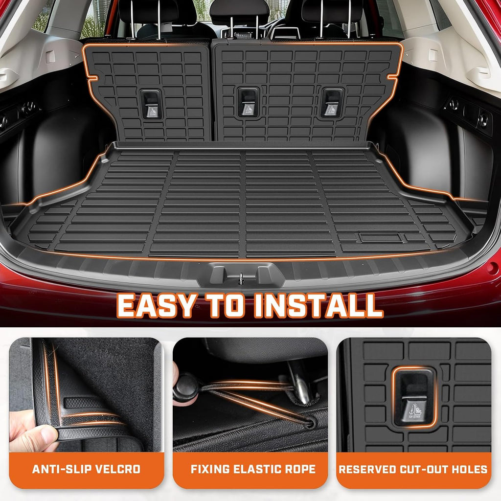 Mixsuper Forester Floor mats-Floor Mat & Cargo Liner for Subaru Forester 2019-2024,All Weather TPE Rubber Floor Liners Protection for Forester Accessories,Full Set Anti-Slip Car Mats,Black