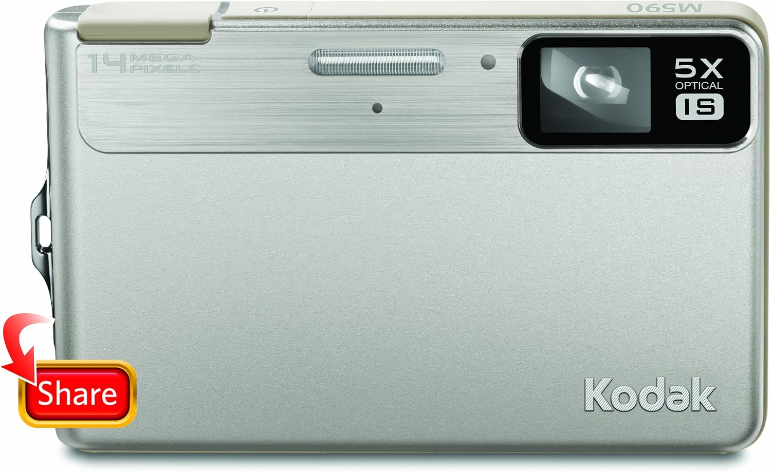 Kodak EasyShare M590 14 MP Digital Camera with 5x Optical Zoom and 2.7-Inch LCD (Silver)
