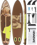Hiwave Inflatable Stand Up Paddle Board 11'*34'*6' Sup Board, 420lbs Capacity Adult&Youth Paddle Board, Pet Friendly for Ocean&Lake, w/Double Action Hand Pump