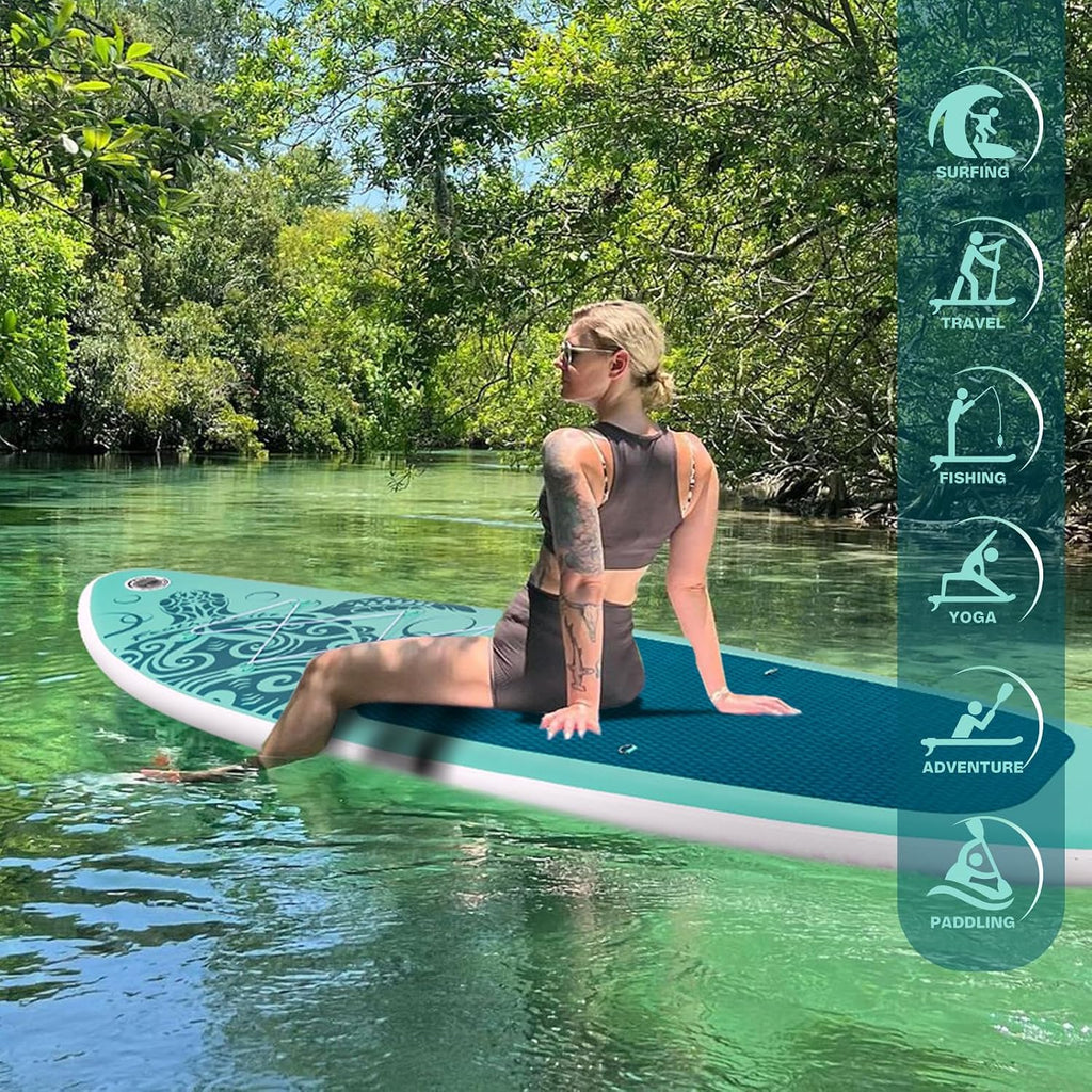 FEATH-R-LITE Inflatable Ultra-Light 10'×30''/10'6''×33'' Stand Up Paddle Board for All Skill Levels with Premium SUP Paddleboard Accessories,Non-Slip Comfort Deck for Youth & Adults