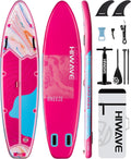 Hiwave Inflatable Stand Up Paddle Board 11'*34'*6' Sup Board, 420lbs Capacity Adult&Youth Paddle Board, Pet Friendly for Ocean&Lake, w/Double Action Hand Pump