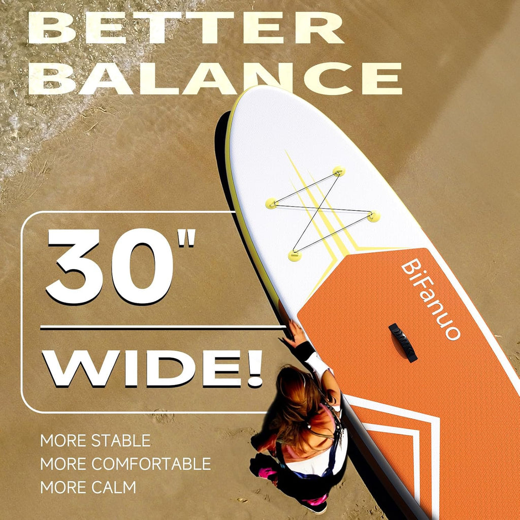 Bifanuo Inflatable Stand Up Paddle Board with SUP Accessories and Backpack