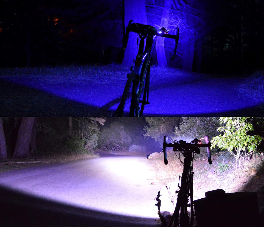 NP NIGHT PROVISION PS1200-BLUE Front & OPTIKS-Blue Emergency Patrol Bike Light - Blue/Blue Strobe LED - Rechargeable - Water Proof - 5 Modes. for Police Officers, EMS, Volunteers, and Security
