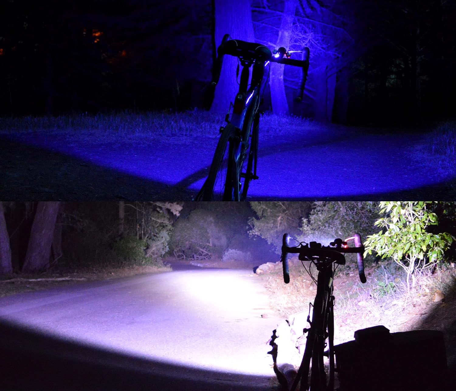 NP NIGHT PROVISION PS1200-BLUE Front & OPTIKS-Blue Emergency Patrol Bike Light - Blue/Blue Strobe LED - Rechargeable - Water Proof - 5 Modes. for Police Officers, EMS, Volunteers, and Security