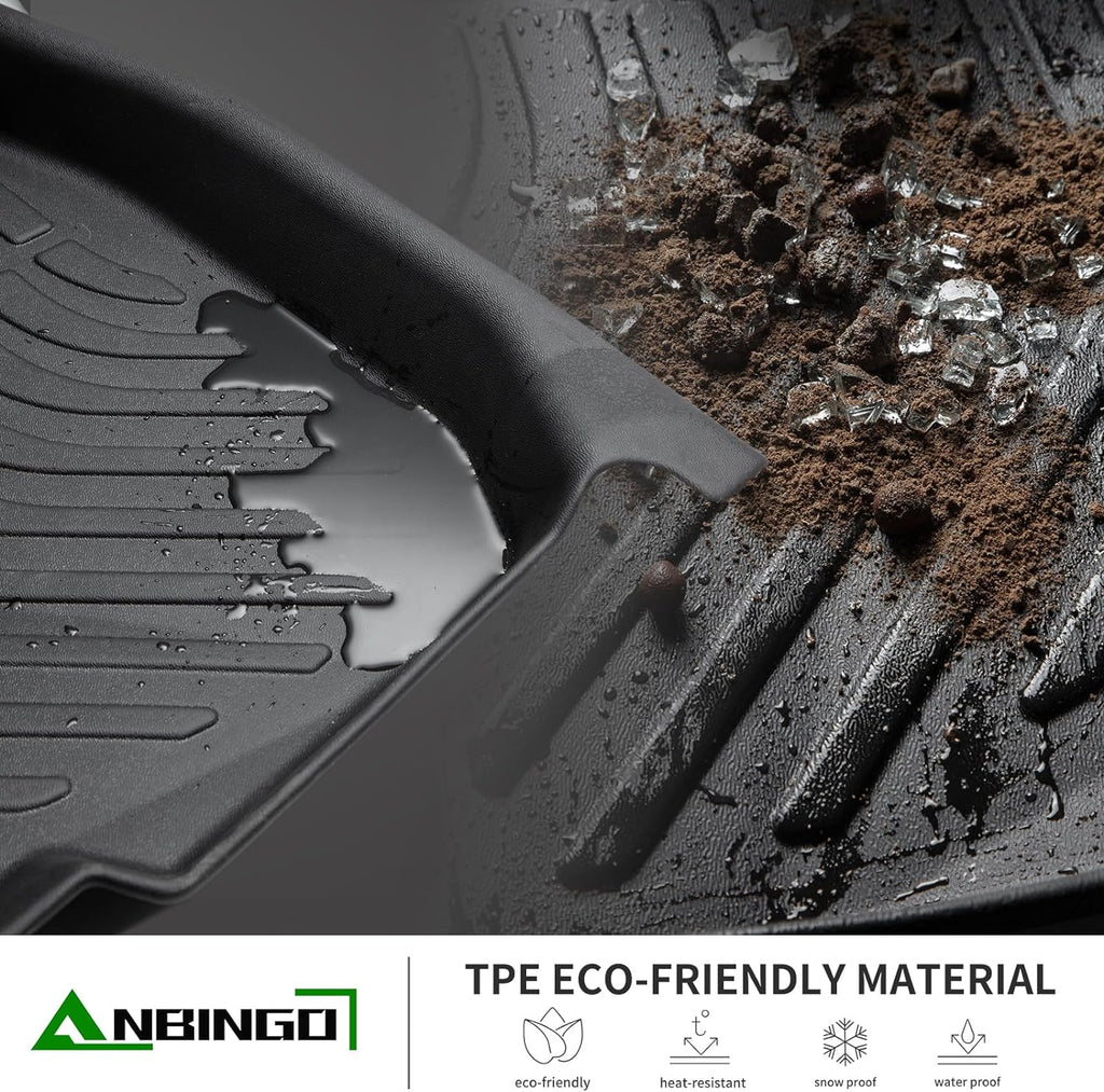 ANBINGO® Floor Mats for Mazda CX9 (6 Passenger, Bucket Seat 2nd Row with Cup Holder, Not Captain Center Armrest Console) 2020-2023 Waterproof All Weather Car Mats Guard Liners, CX-9 Full Set