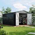 Garvee 10 x 12 ft Outdoor Storage Shed, Heavy-Duty Waterproof Tool Shed Storage with Lockable Door, Vents and Updated Frame Structure, Large Metal Tool Shed for Backyard, Patio Lawn, Grey