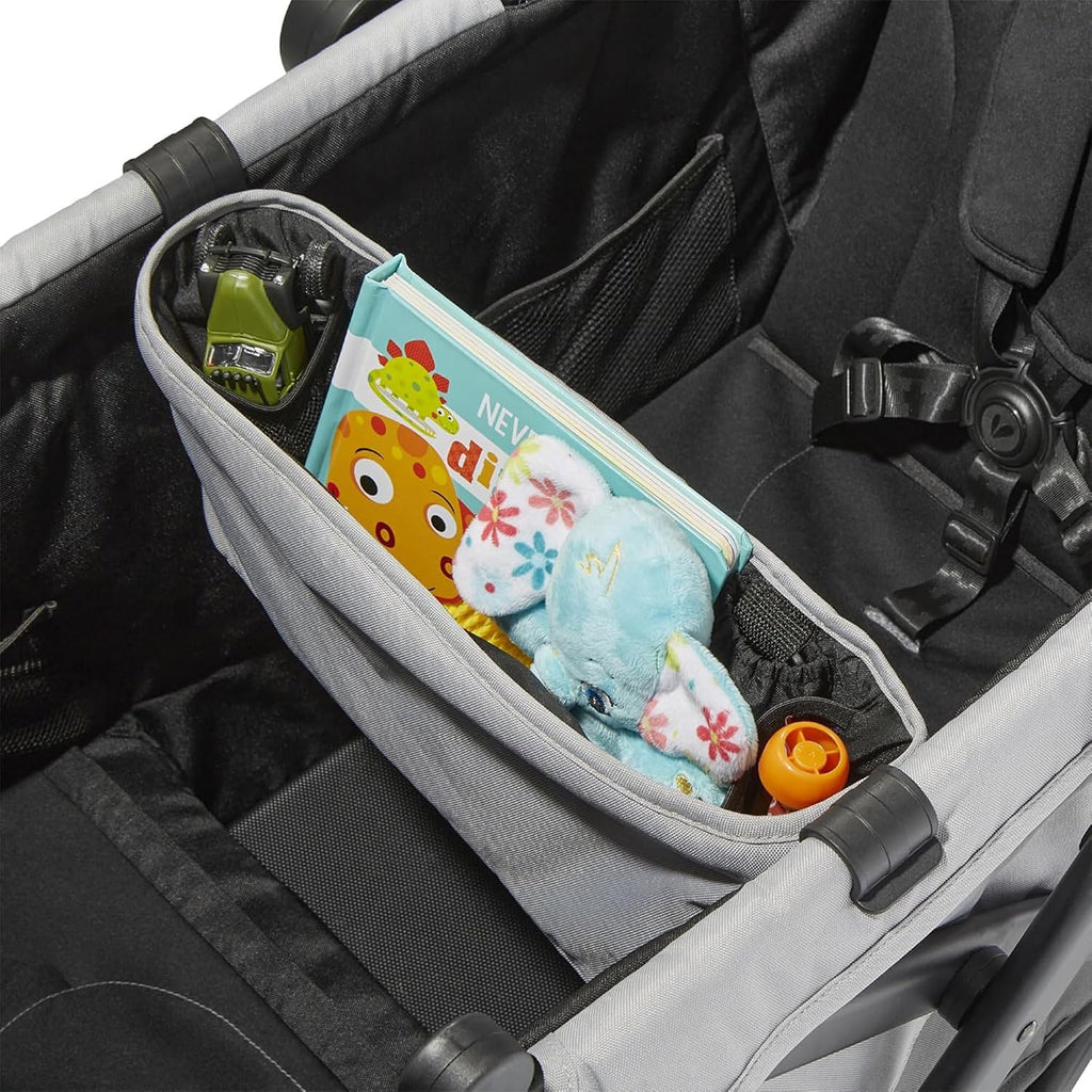 Larktale Caravan Coupe V2, Compact Stroller Wagon with Reclining Seats for 2 Kids, Gray/Green