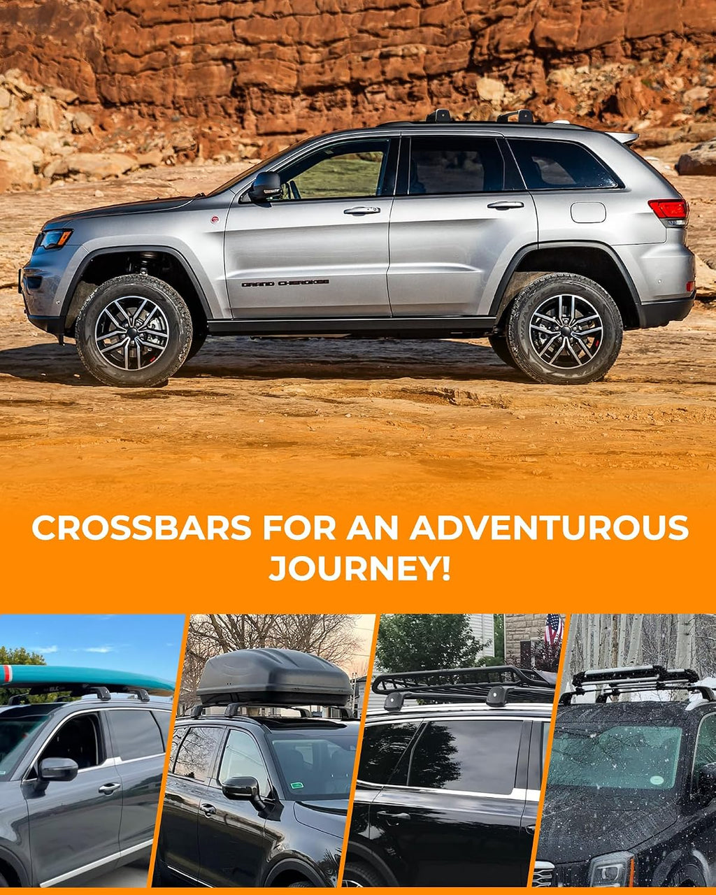 Upgraded 260 LBS Roof Rack Cross Bars Fit for 2011-2021 Jeep Grand Cherokee Luggage Cargo Carrier Crossbars Accessories