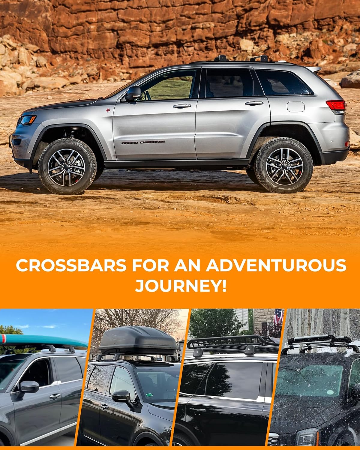 Upgraded 260 LBS Roof Rack Cross Bars Fit for 2011-2021 Jeep Grand Cherokee Luggage Cargo Carrier Crossbars Accessories