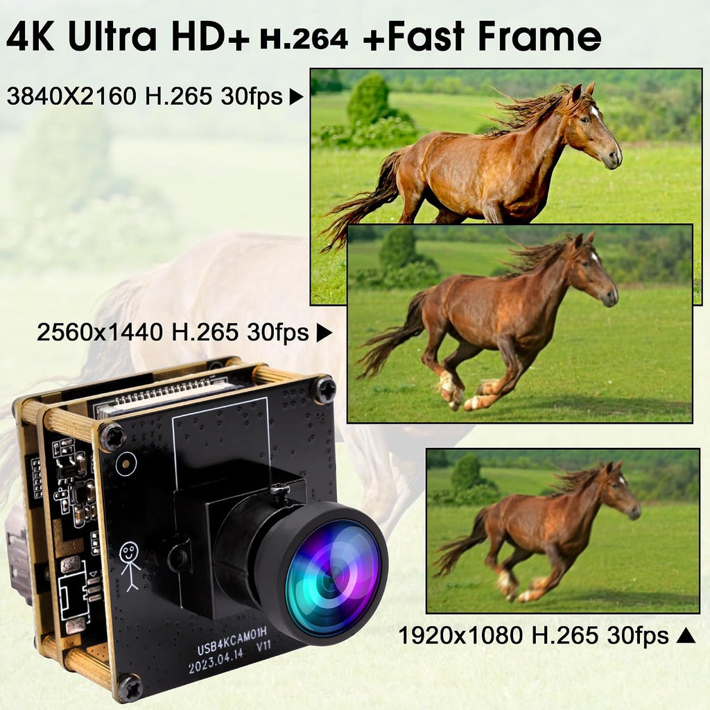 ELP 4K HDMI USB Camera - Wide Angle, 2X Digital Zoom, H.265, 8MP, UVC USB2.0 for Laptop & Monitor