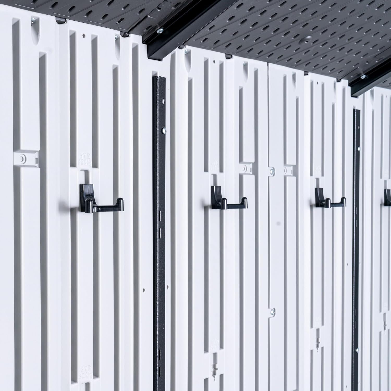 Lifetime Outdoor Storage Shed, 8x10 Ft, Gray, Resin Tool Shed with Lockable Doors and Steel-Reinforced Walls