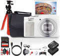 Panasonic TZ99 / ZS99 Point and Shoot Compact Travel Digital Camera (White) (DC-TZ99E-S) + 64GB Memory Card + DMW-BLG10 Battery + Camera Bag + Flexible Tripod + USB-C Cable + Cleaning Kit + More
