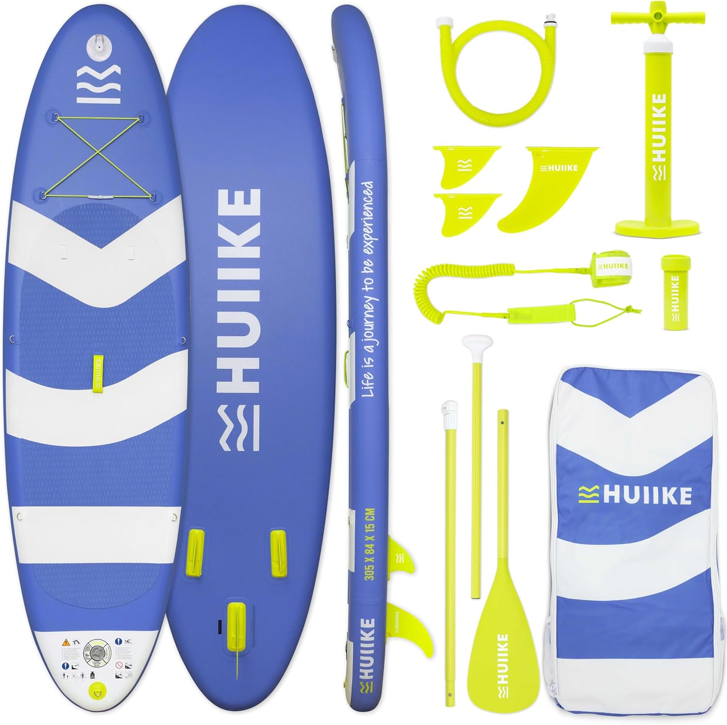 HUIIKE Inflatable Paddle Board for Adults with Accessories Included, Oar, Fins, Pump. Stand Up Paddleboard Great Stability and Resistance. 10' x 33' x 5.9', Maximum Load 286 lb