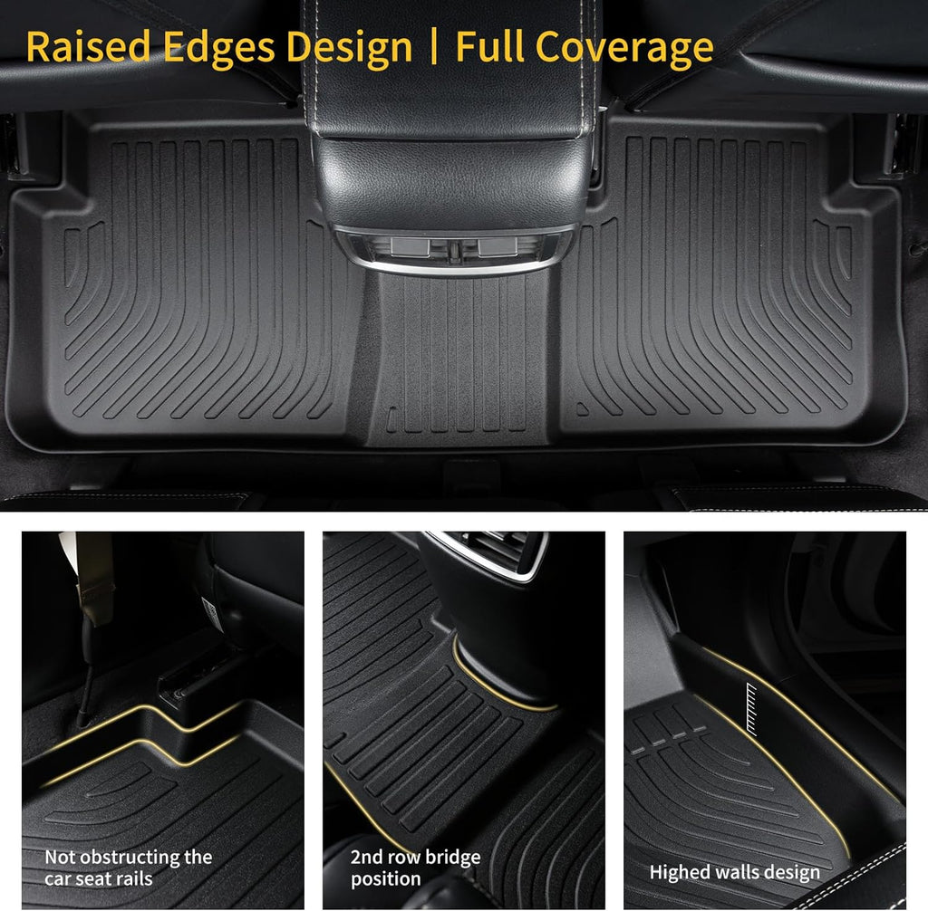 GINOWY-Floor Mats & Cargo Liner for Hyundai Kona 2024 2025 2026(Except EV Version), for SEL/SE/N Line/Limited, TPE All Weather Car Mats Rubber Liners Kona Accessories Trunk Mat