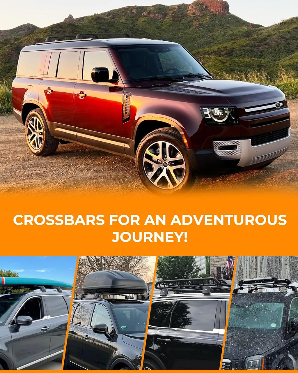 Upgraded Roof Rack Cross Bars Fit for 2020-2026 Land Rover Defender 110 130 Cargo Carrier Crossbars with Locks (Not for 90)