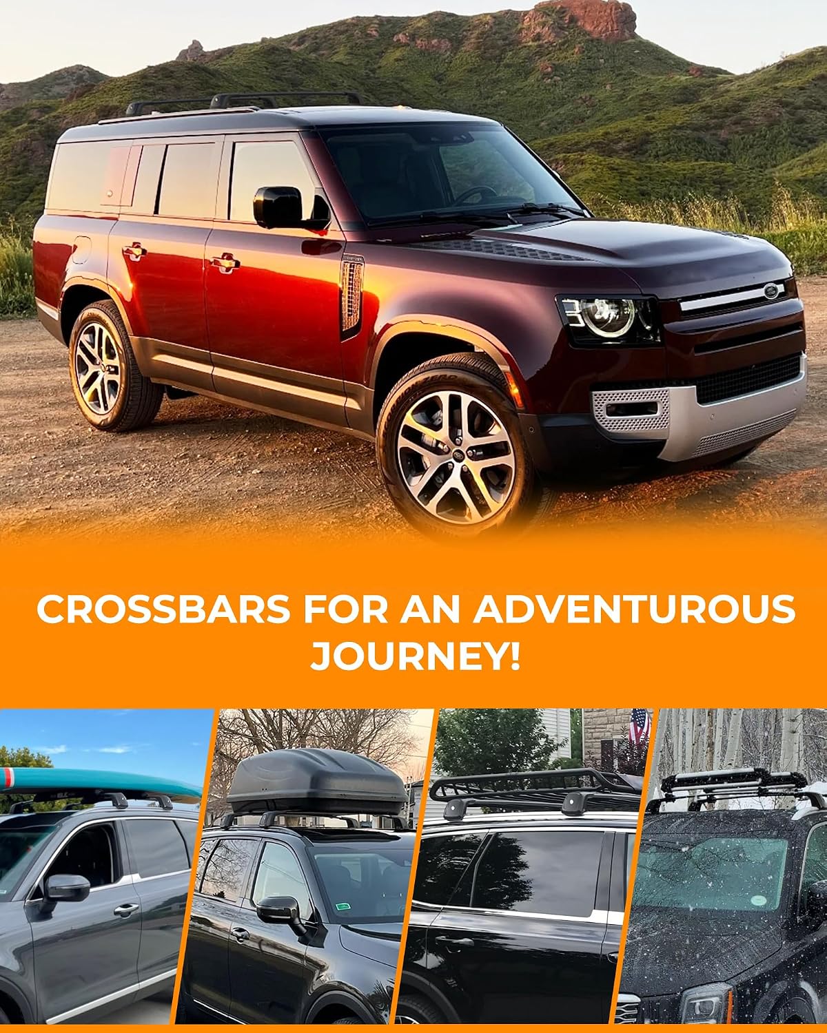 Upgraded Roof Rack Cross Bars Fit for 2020-2026 Land Rover Defender 110 130 Cargo Carrier Crossbars with Locks (Not for 90)