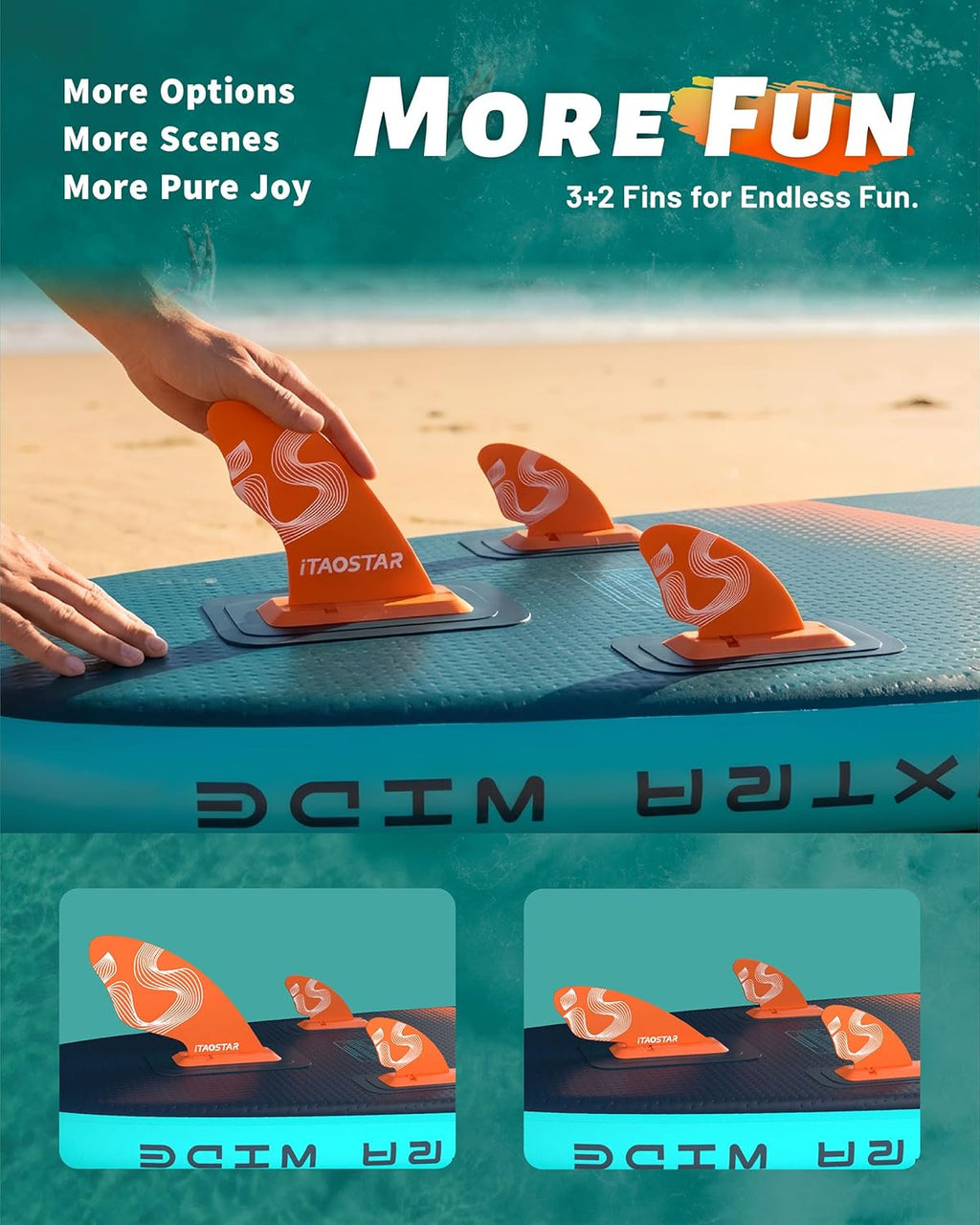iTAOSTAR Lead 12' × 35' / 11' × 33' Stand Up Paddle Board Inflatable, Extar Wide SUP Board with 5 Fins Stable Design for Adults, Youth, All Skill Levels, Lakes, Oceans