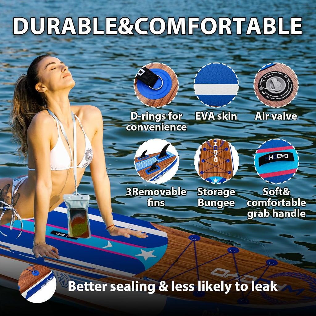 Inflatable Stand Up Paddle Board 11' × 33' × 6', Yoga Board with Durable SUP Accessories for Adults & Youth, Versatile Paddle Board