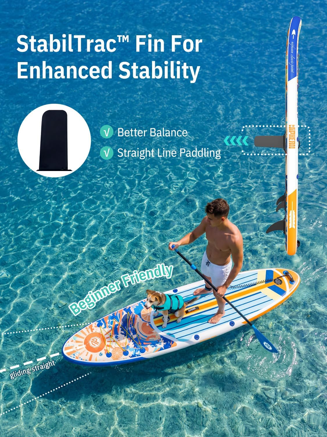 Niphean Inflatable Stand Up Paddle Board with SUP Accessories, Anti-Slip EVA Deck, 10'6'' Inflatable Paddle Boards for Adults & Youth of All Skill Levels