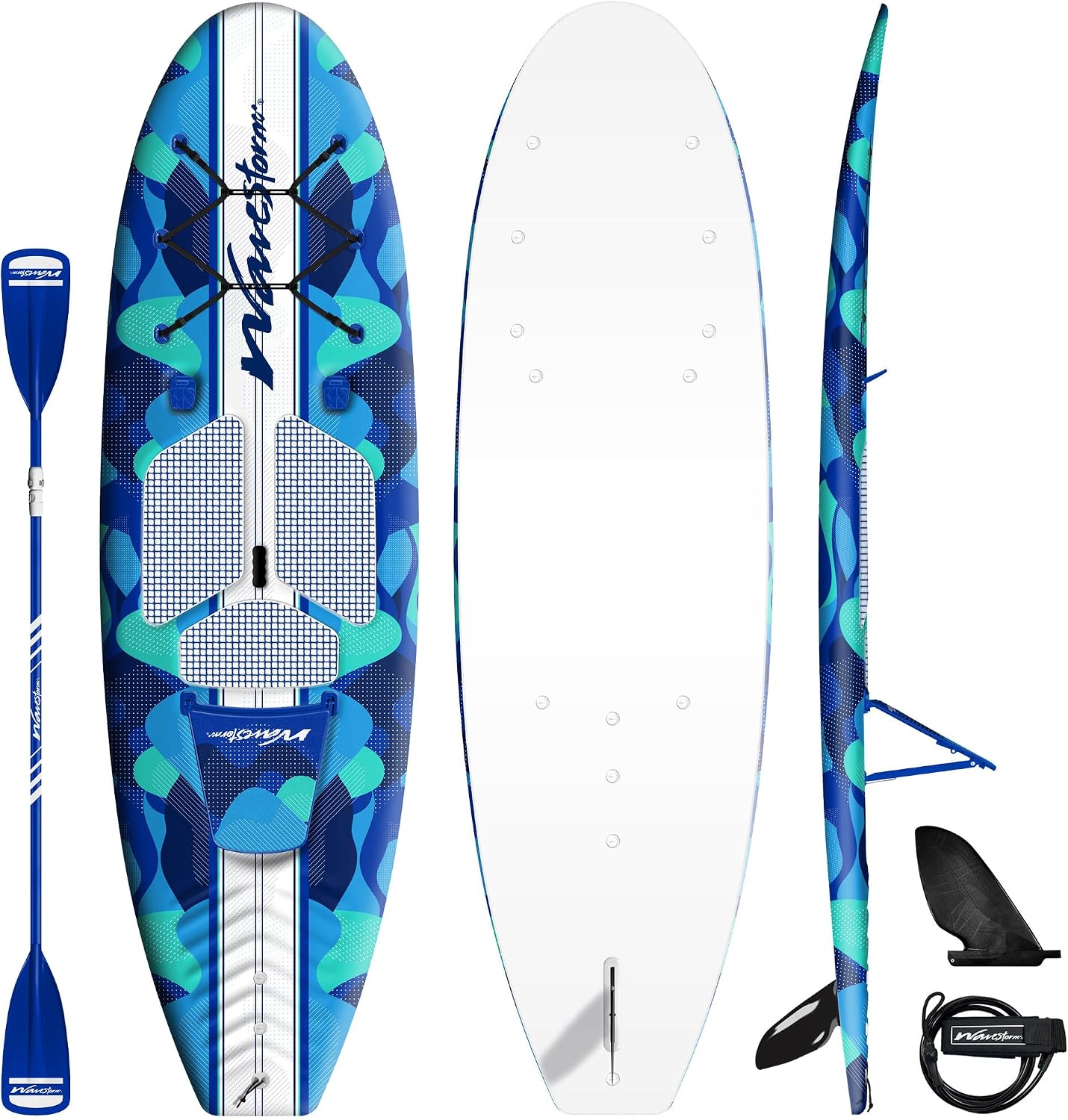 WAVESTORM 9ft6 SUP Kayak Hybrid Stand Up Paddleboard Foam Soft Top SUP for Adults and Kids of All Levels of Paddling Kayak,Blue