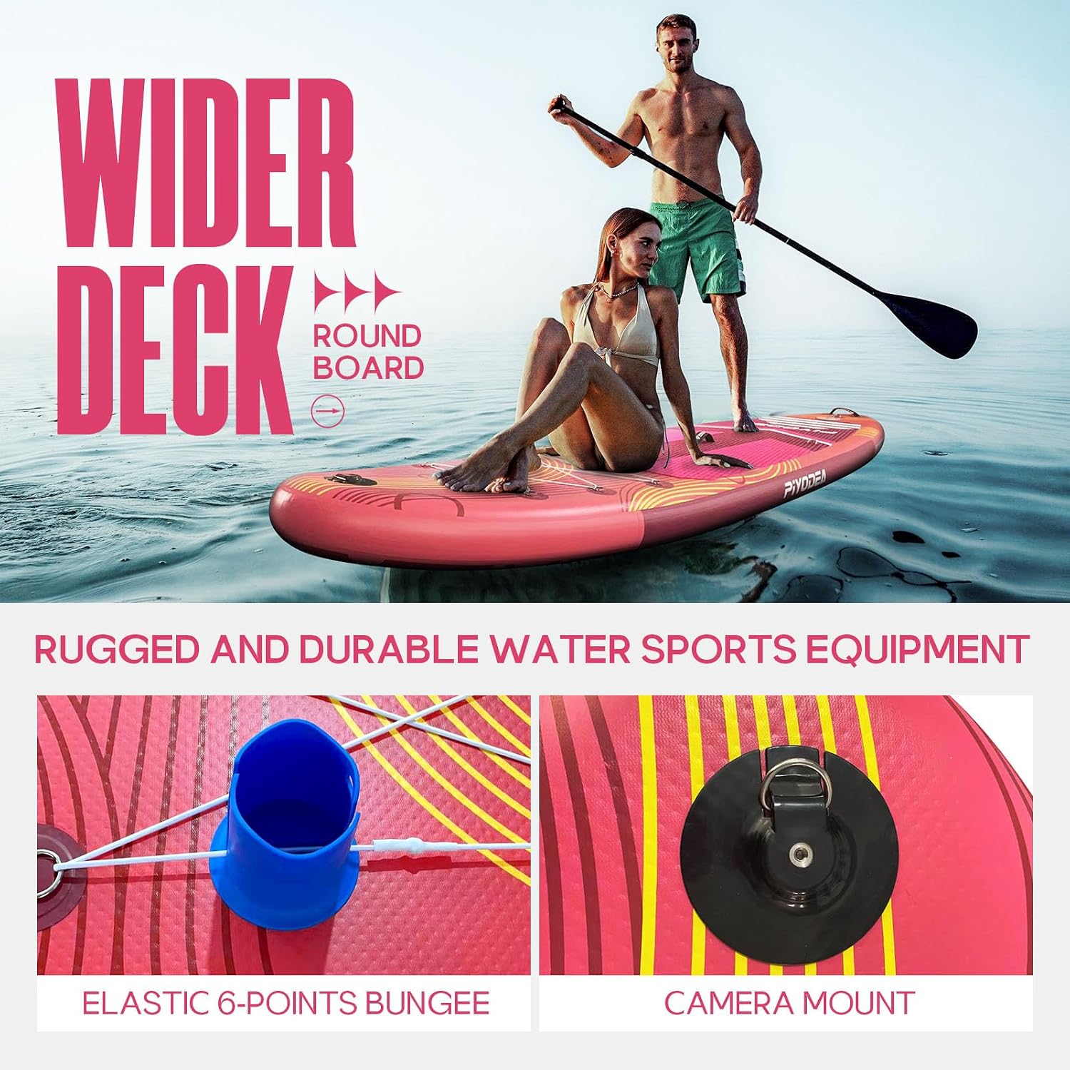 Paddle Boards for Adults, 10'6'/11'/11'6' Inflatable Paddle Board, Super Non Slip Eva, Stand Up Paddle Board with Removable Fins, Adjustable Paddle, Pump, Shoulder Strap, Leash, Standing Boat
